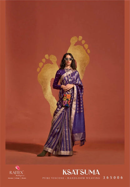 Beautiful Designer Ksatsuma Pure Viscose Handwoven Saree