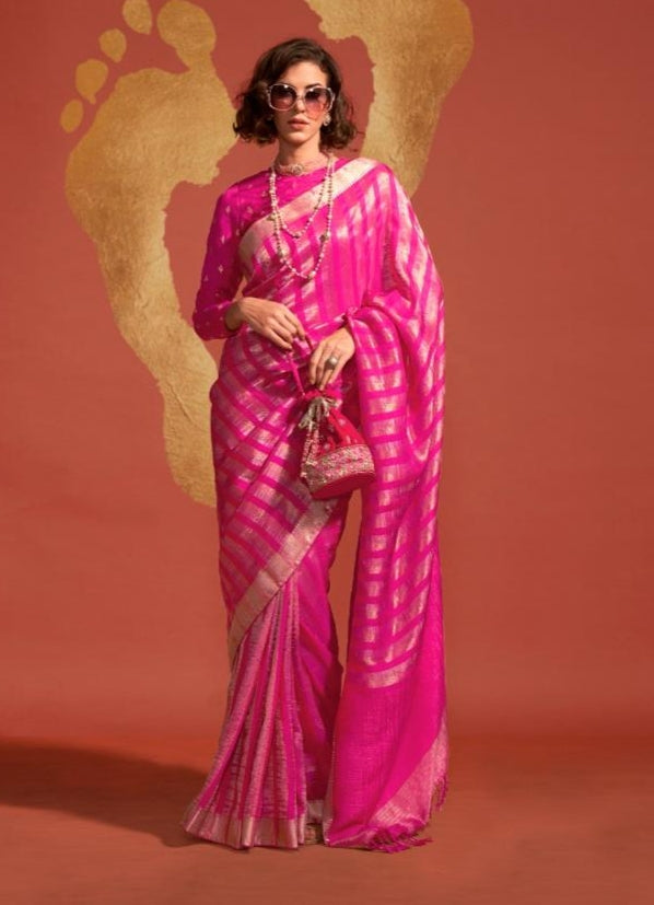 Beautiful Designer Ksatsuma Pure Viscose Handwoven Saree