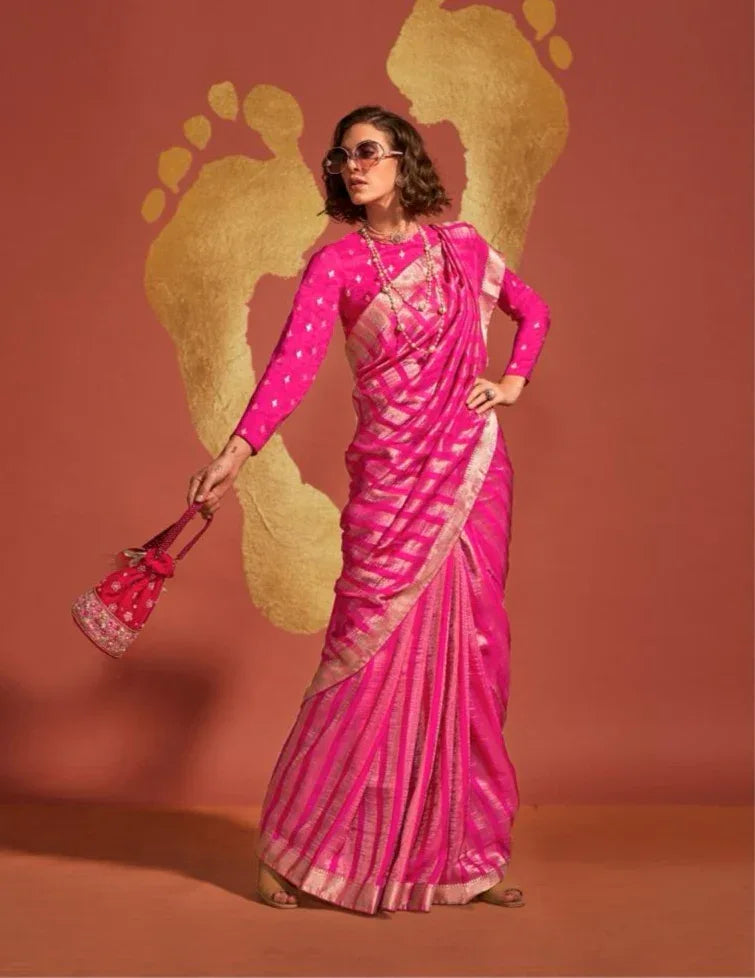 Beautiful Designer Ksatsuma Pure Viscose Handwoven Saree