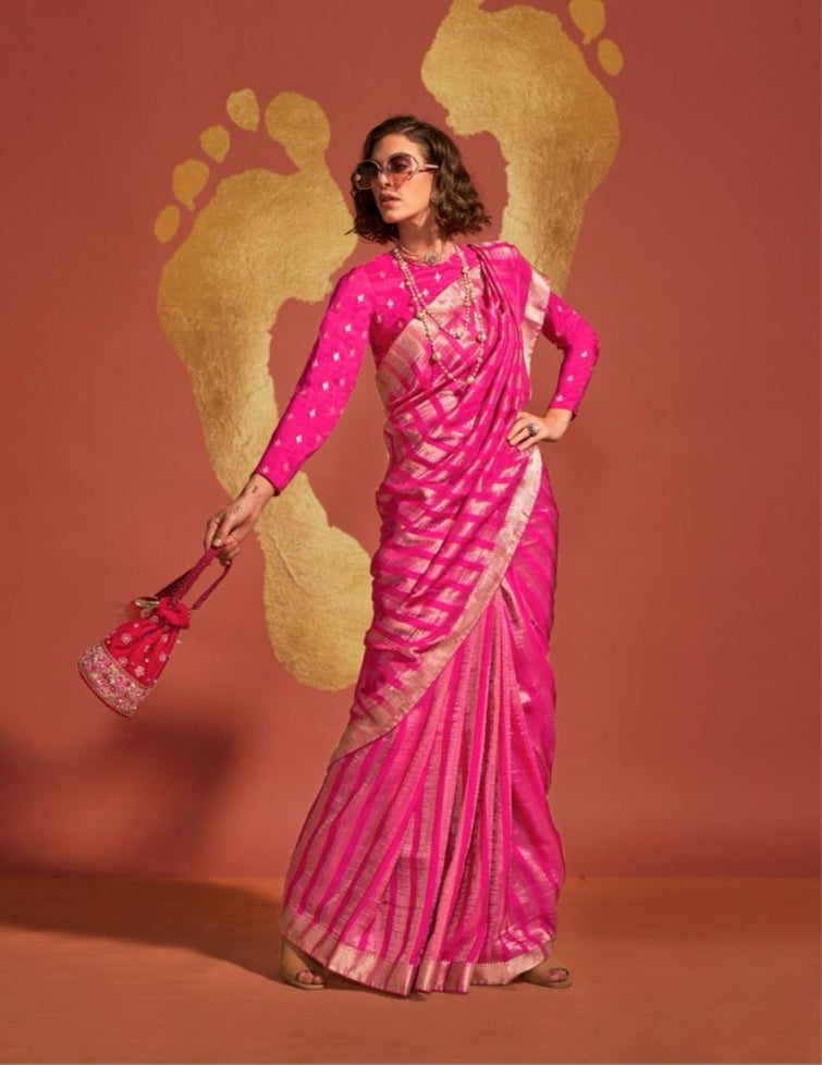 Beautiful Designer Ksatsuma Pure Viscose Handwoven Saree