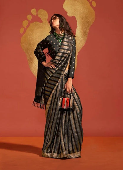 Beautiful Designer Ksatsuma Pure Viscose Handwoven Saree