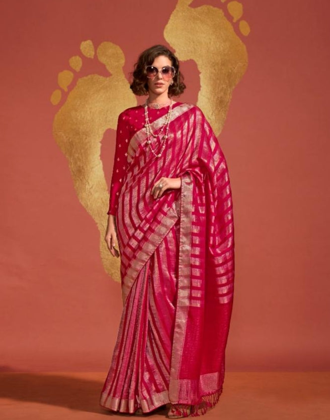 Beautiful Designer Ksatsuma Pure Viscose Handwoven Saree