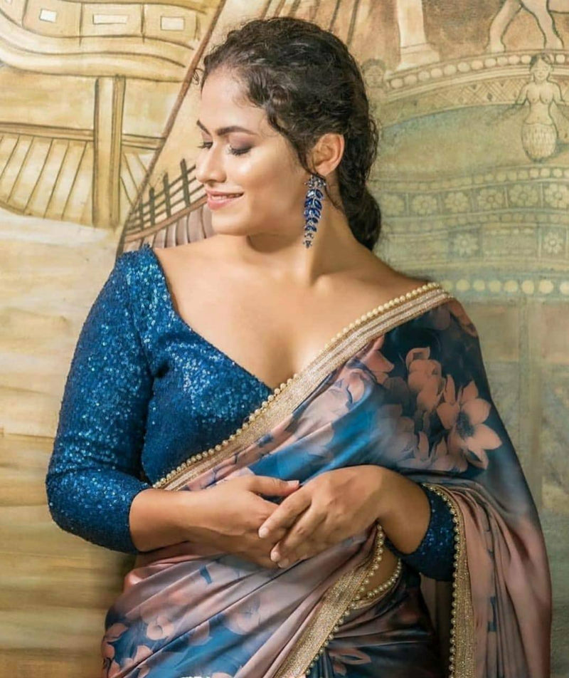 Beautiful Designer Heavy Japan Satin Devsena Saree