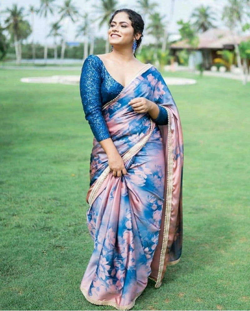 Beautiful Designer Heavy Japan Satin Devsena Saree