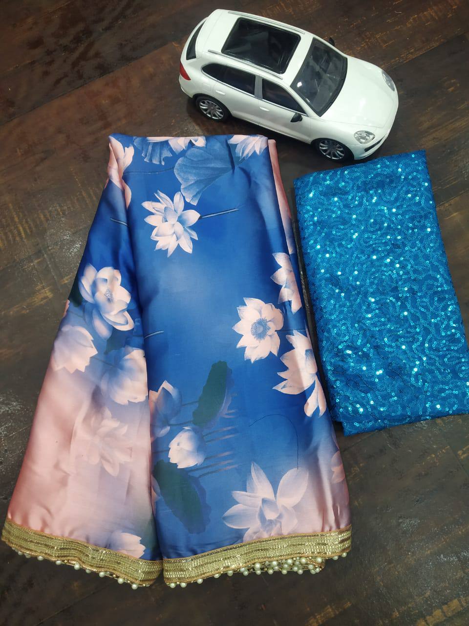 Beautiful Designer Heavy Japan Satin Devsena Saree