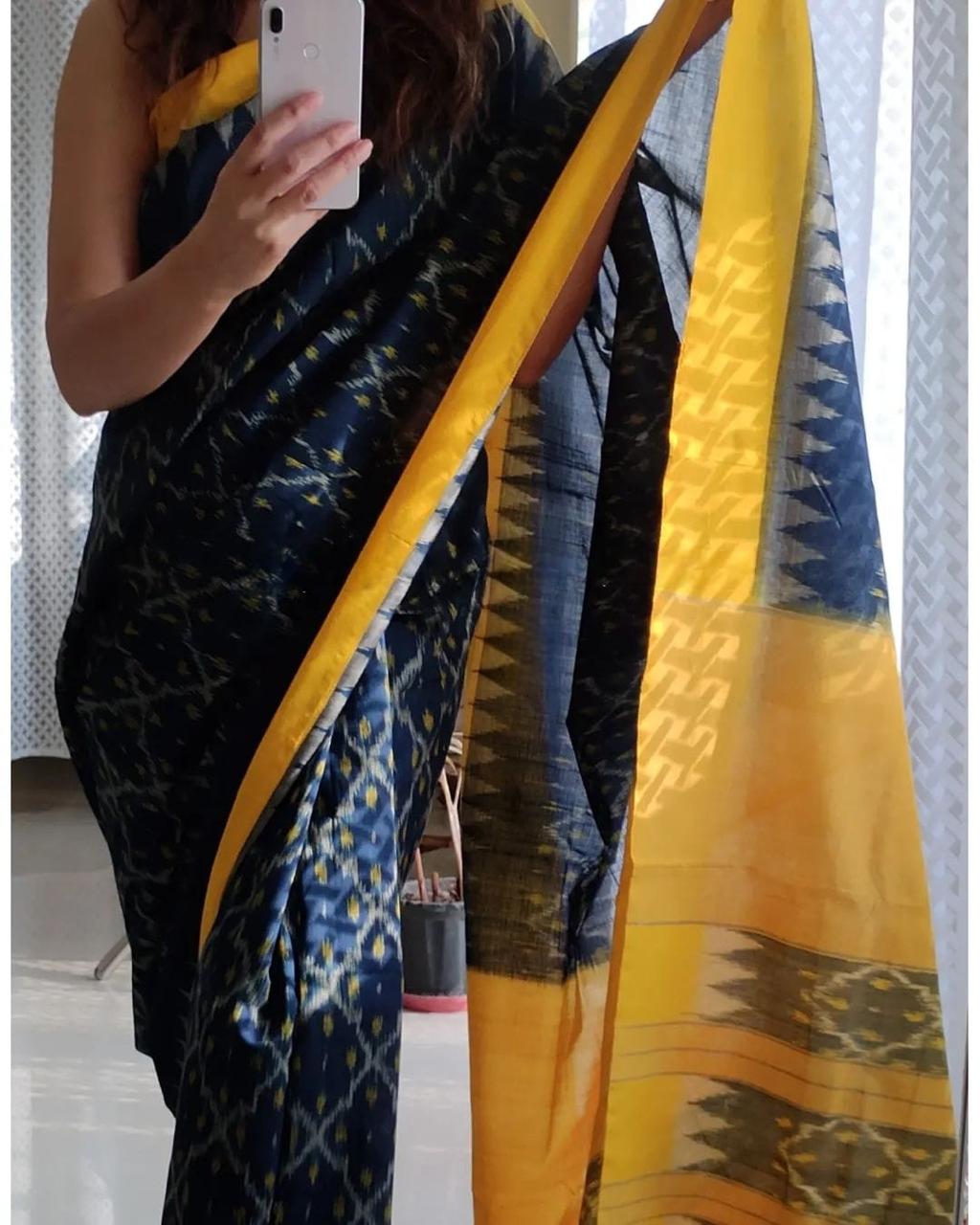 Beautiful Designer Party Wear Plain Linen Saree