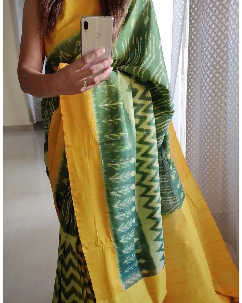 Beautiful Designer Party Wear Plain Linen Saree