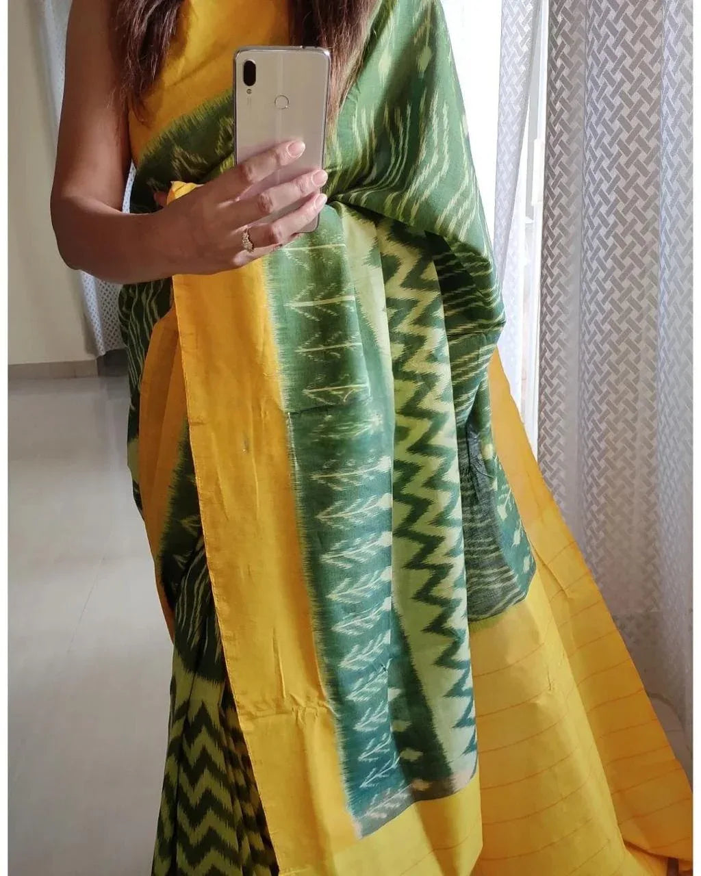 Beautiful Designer Party Wear Plain Linen Saree