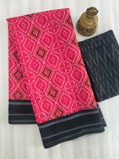 Beautiful Designer Party Wear Plain Linen Saree