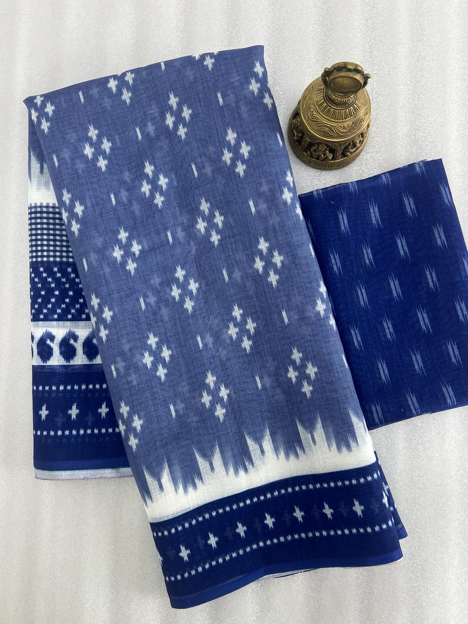 Beautiful Designer Party Wear Plain Linen Saree