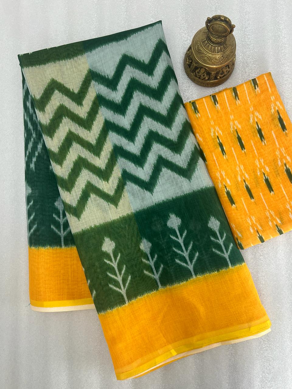 Beautiful Designer Party Wear Plain Linen Saree