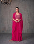 Fuchsia Georgette Palazzo Set with Embroidered Dupatta