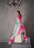 White and Pink Tie-Dye Georgette Palazzo Set