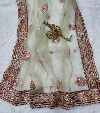 Beautiful Designer Soft Light Organza Sequence Saree