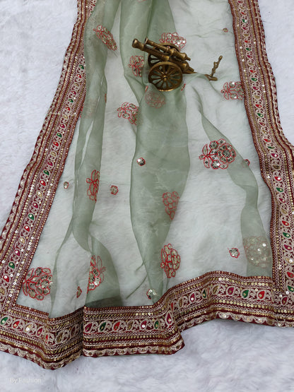 Beautiful Designer Soft Light Organza Sequence Saree
