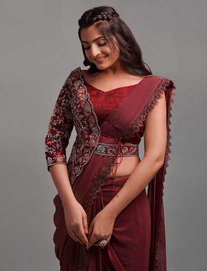 Beautiful Designer Soft Georgette Ready To Wear Saree