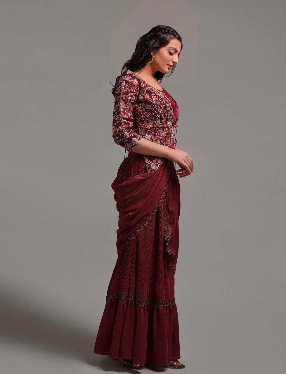 Beautiful Designer Soft Georgette Ready To Wear Saree