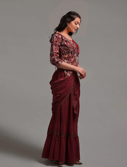 Beautiful Designer Soft Georgette Ready To Wear Saree