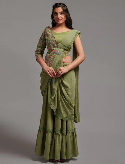 Beautiful Designer Soft Georgette Ready To Wear Saree