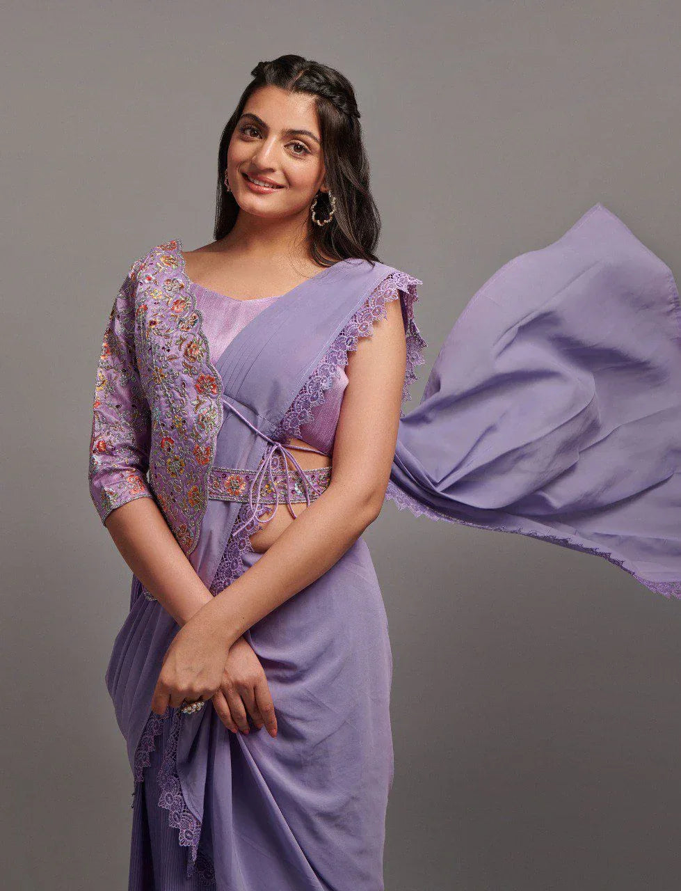 Beautiful Designer Soft Georgette Ready To Wear Saree