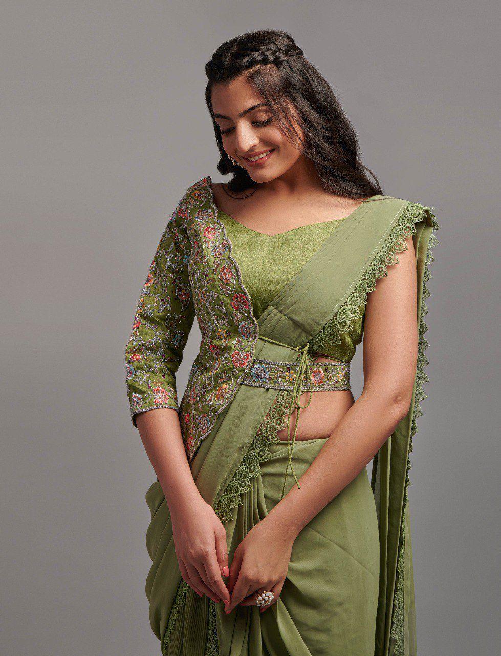 Beautiful Designer Soft Georgette Ready To Wear Saree