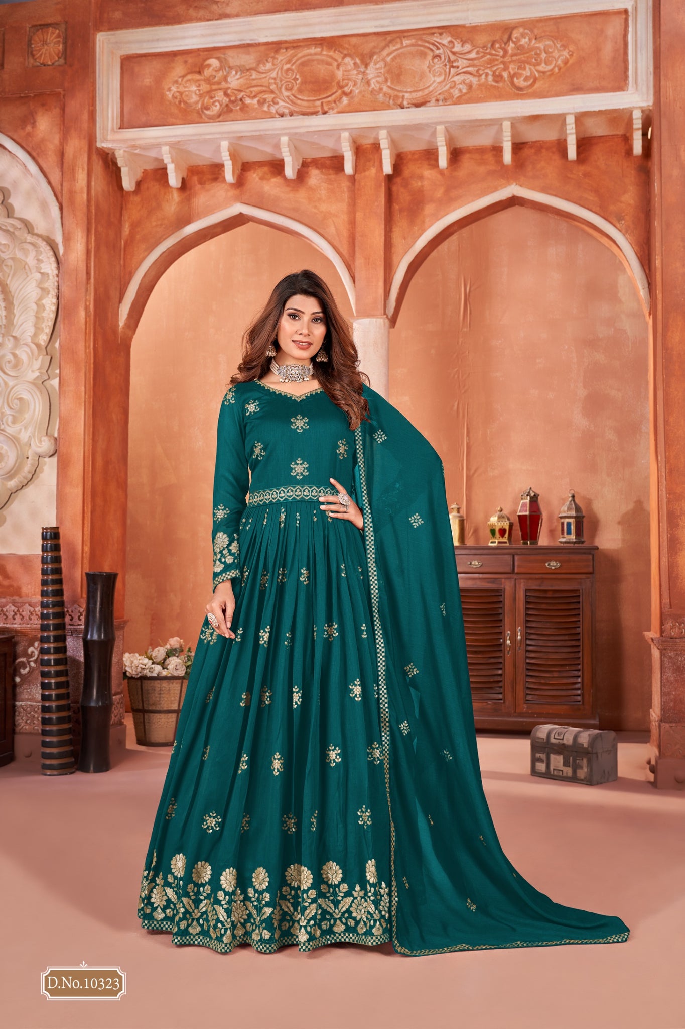 Beautiful Designer Anjubaa Art Silk Salwar Suit