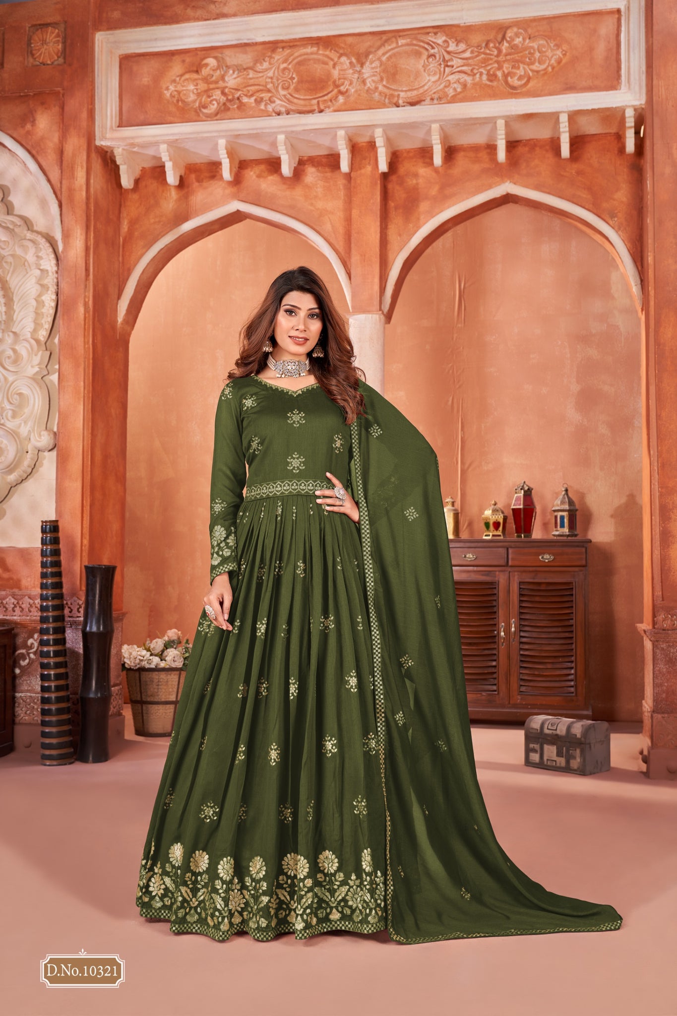 Beautiful Designer Anjubaa Art Silk Salwar Suit