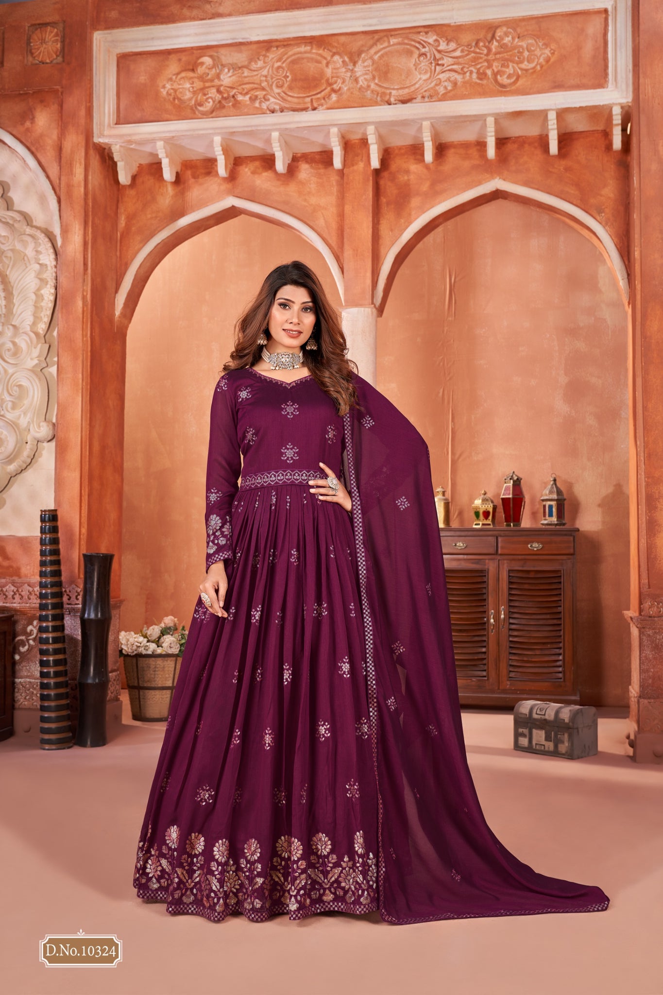 Beautiful Designer Anjubaa Art Silk Salwar Suit