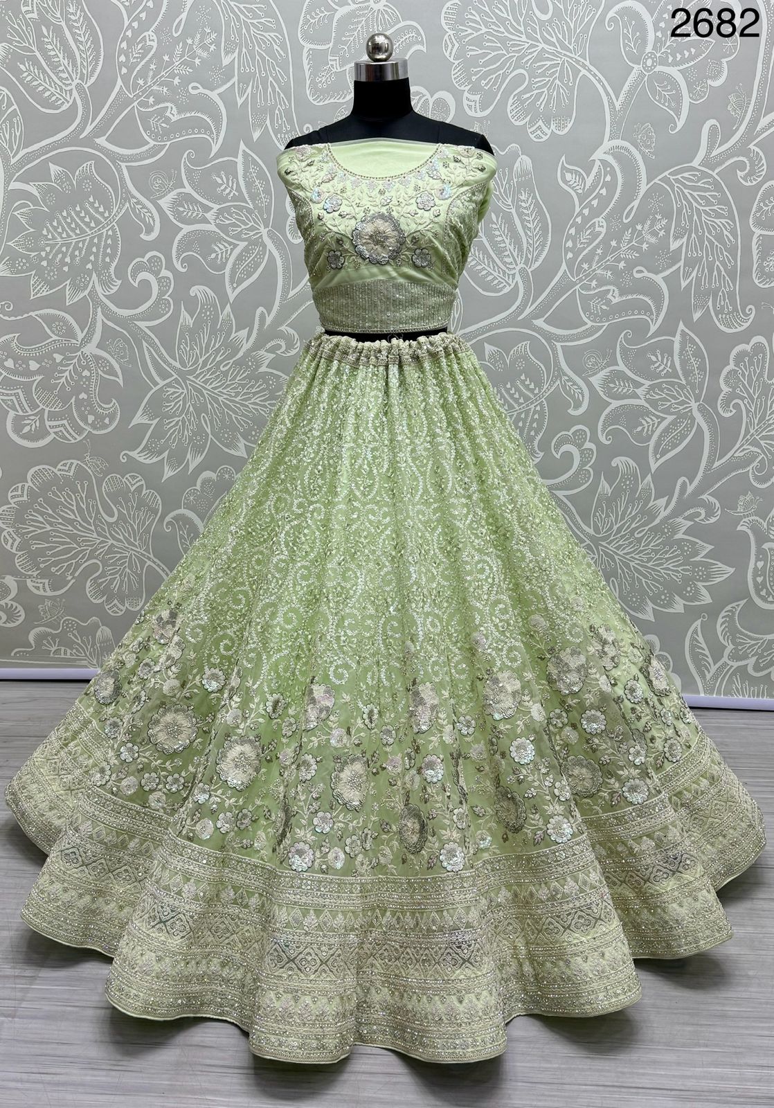 Beautiful Designer Bridal Heavy Velvet With Sequence Lehenga Choli