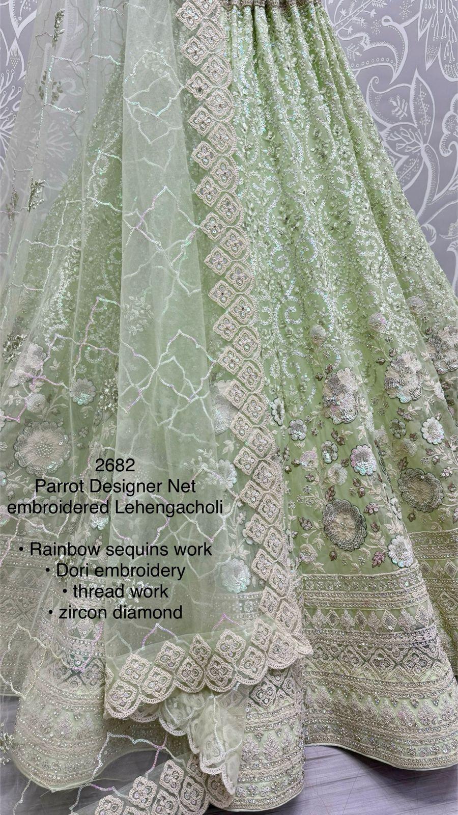Beautiful Designer Bridal Heavy Velvet With Sequence Lehenga Choli
