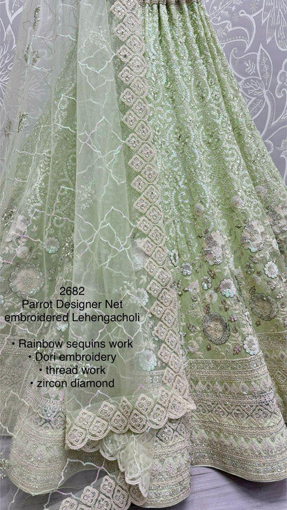 Beautiful Designer Bridal Heavy Velvet With Sequence Lehenga Choli