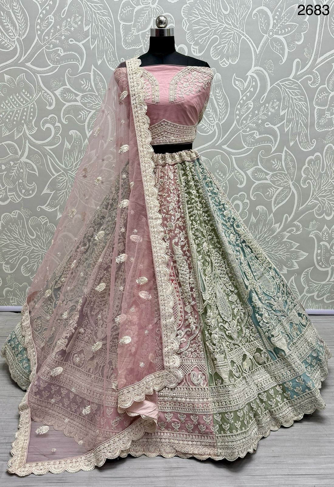 Beautiful Designer Bridal Heavy Velvet With Sequence Lehenga Choli