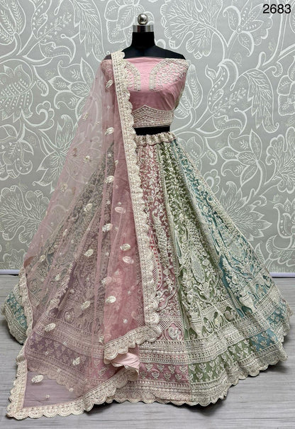 Beautiful Designer Bridal Heavy Velvet With Sequence Lehenga Choli