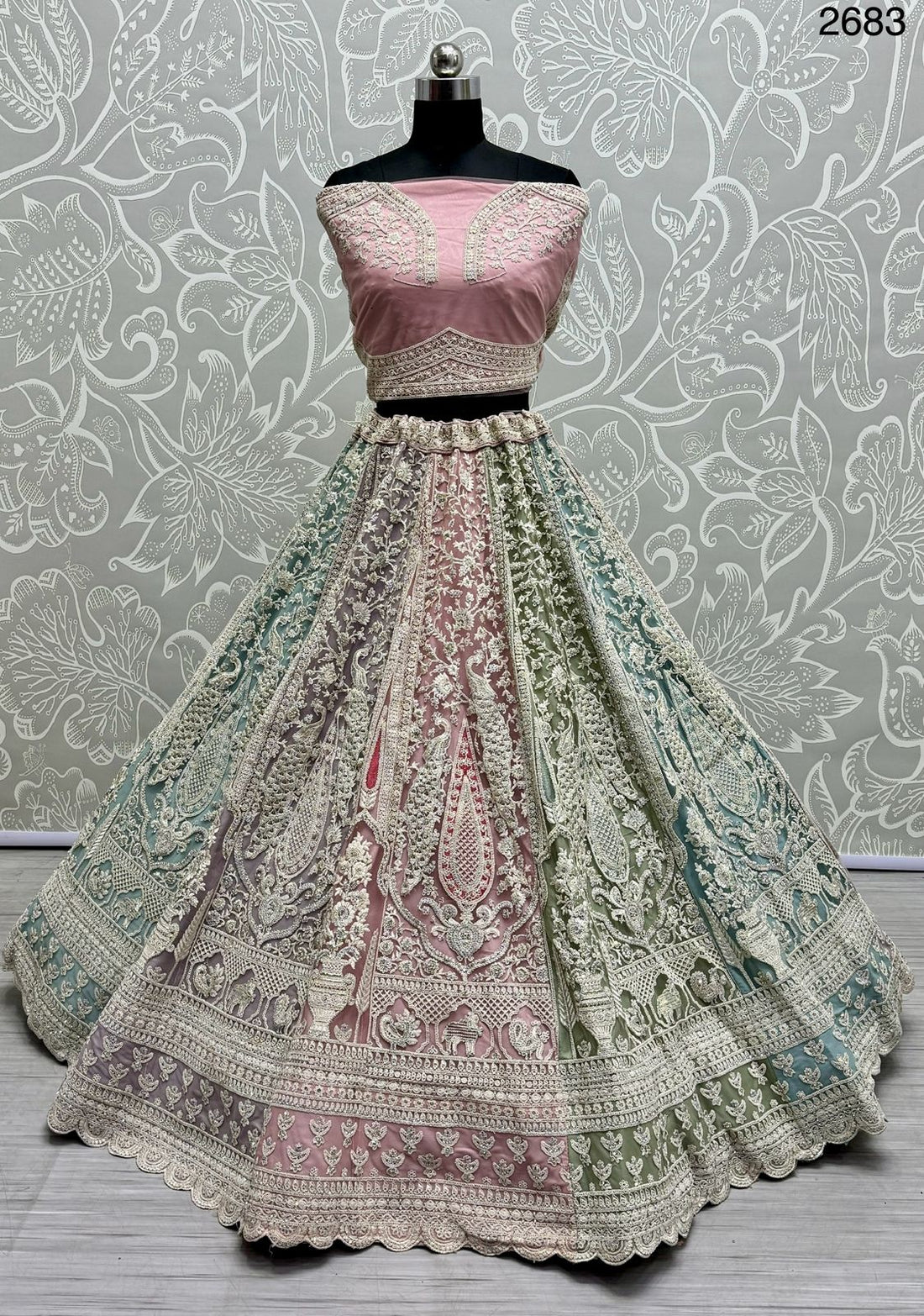 Beautiful Designer Bridal Heavy Velvet With Sequence Lehenga Choli