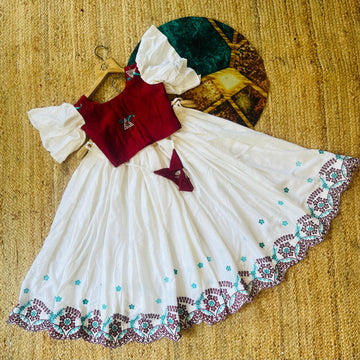 Beautiful Designer Party Wear Pure Rayon Kid's Lehenga Choli
