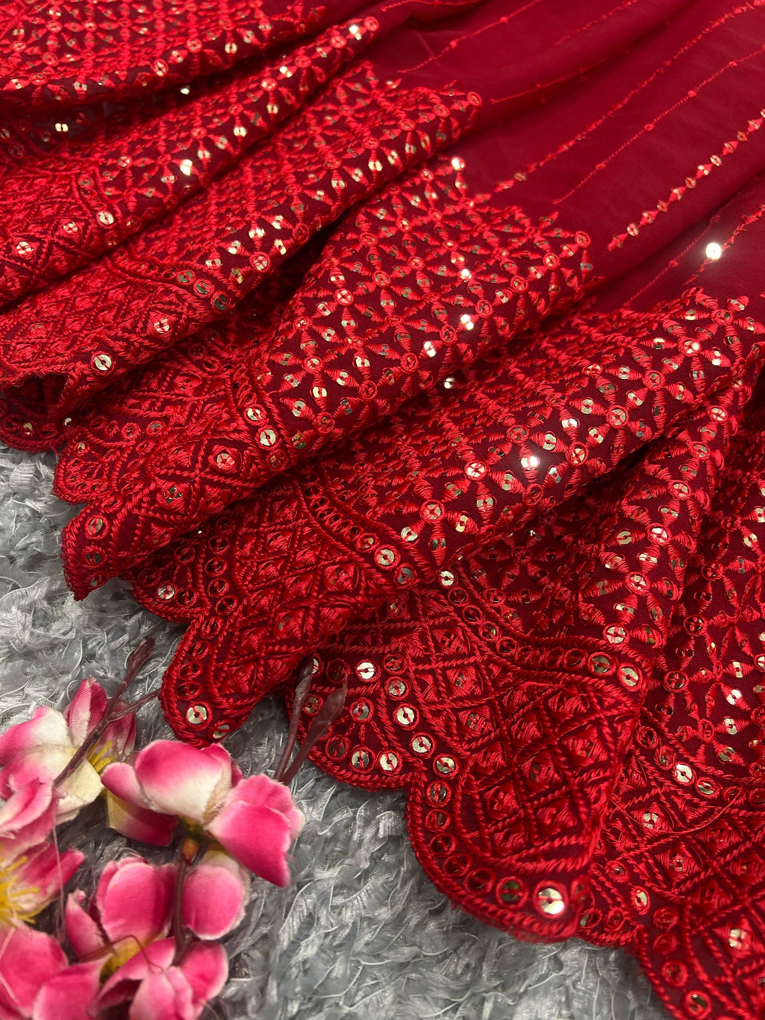 Beautiful Designer Heavy Georgette Exclusive Sequanc Saree