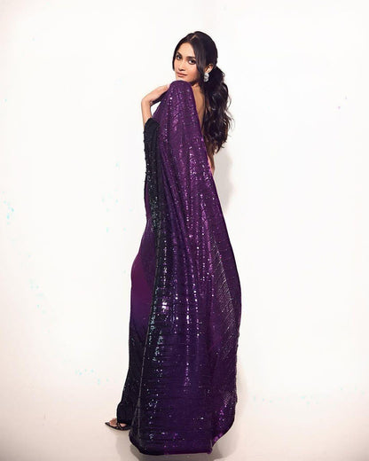 Beautiful Designer Heavy Georgette Exclusive Sequanc Saree