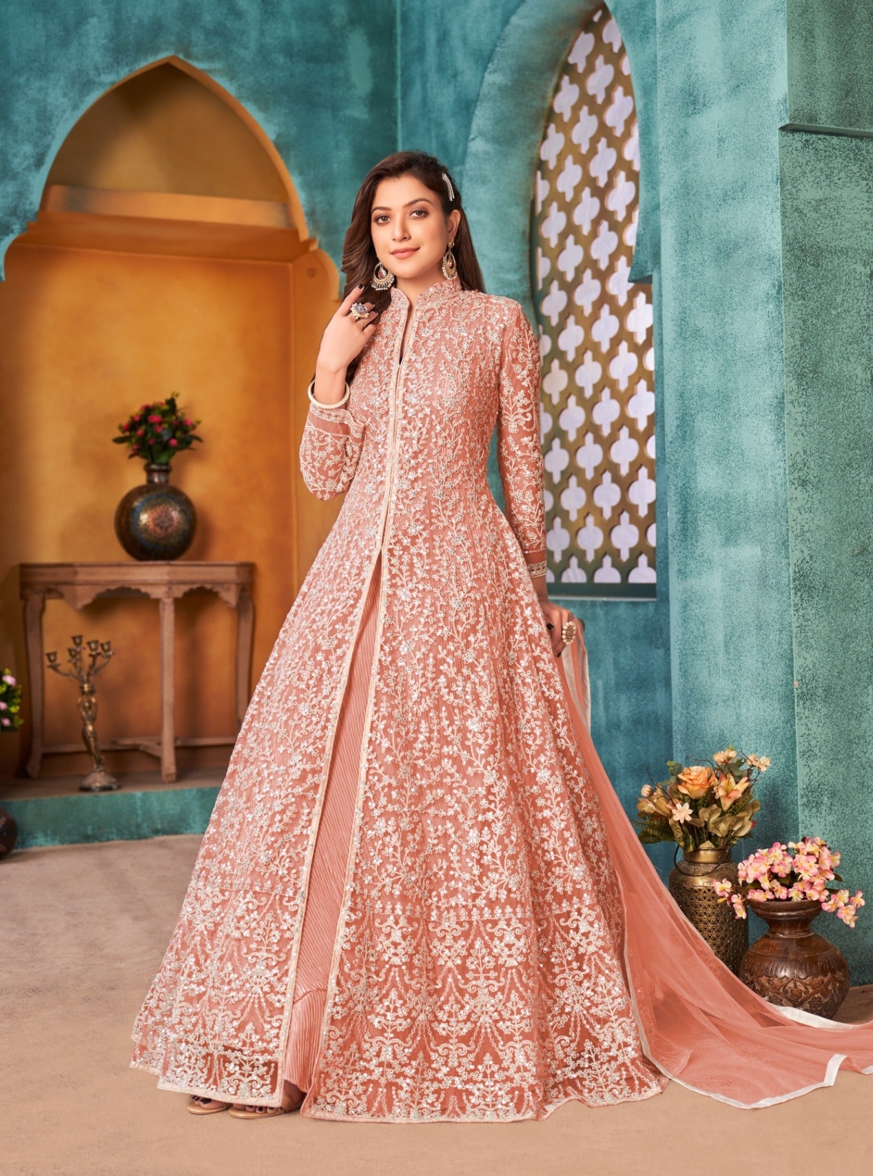 Beautiful Designer Aanaya Net with Heavy Cording Salwar Suit