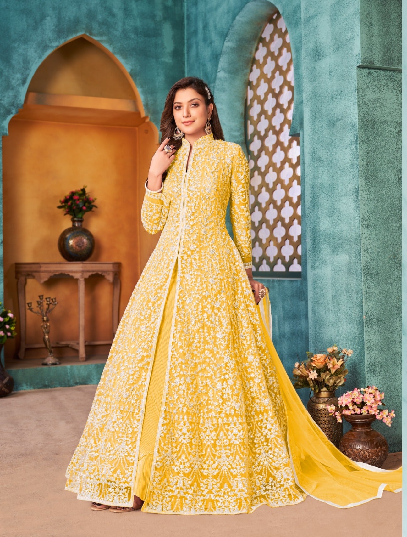 Beautiful Designer Aanaya Net with Heavy Cording Salwar Suit
