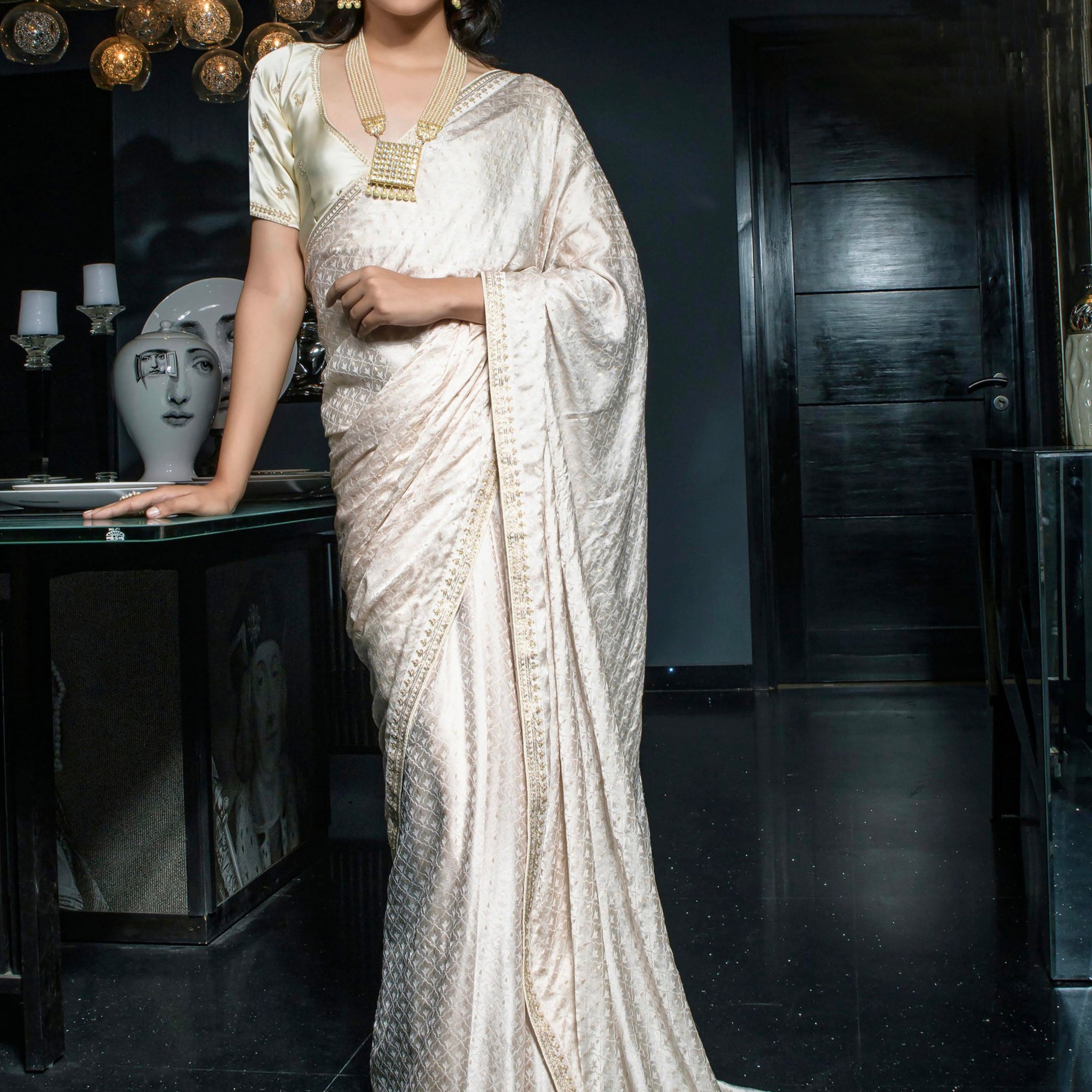 Designer Occasion Wear Latest Viscose Satin Saree