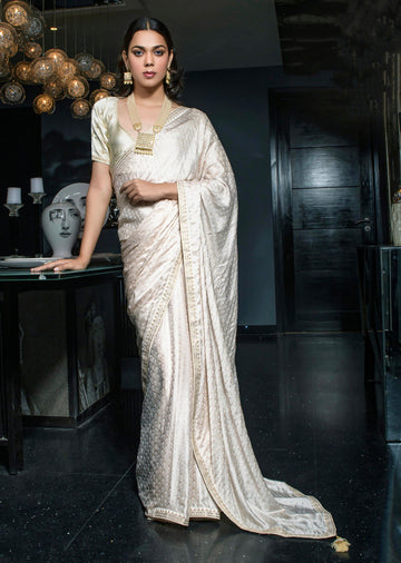 Designer Occasion Wear Latest Viscose Satin Saree