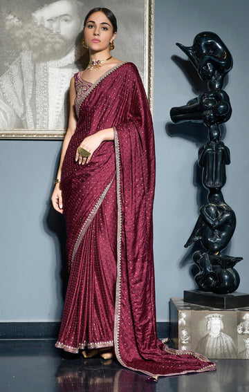 Designer Occasion Wear Latest Viscose Satin Saree