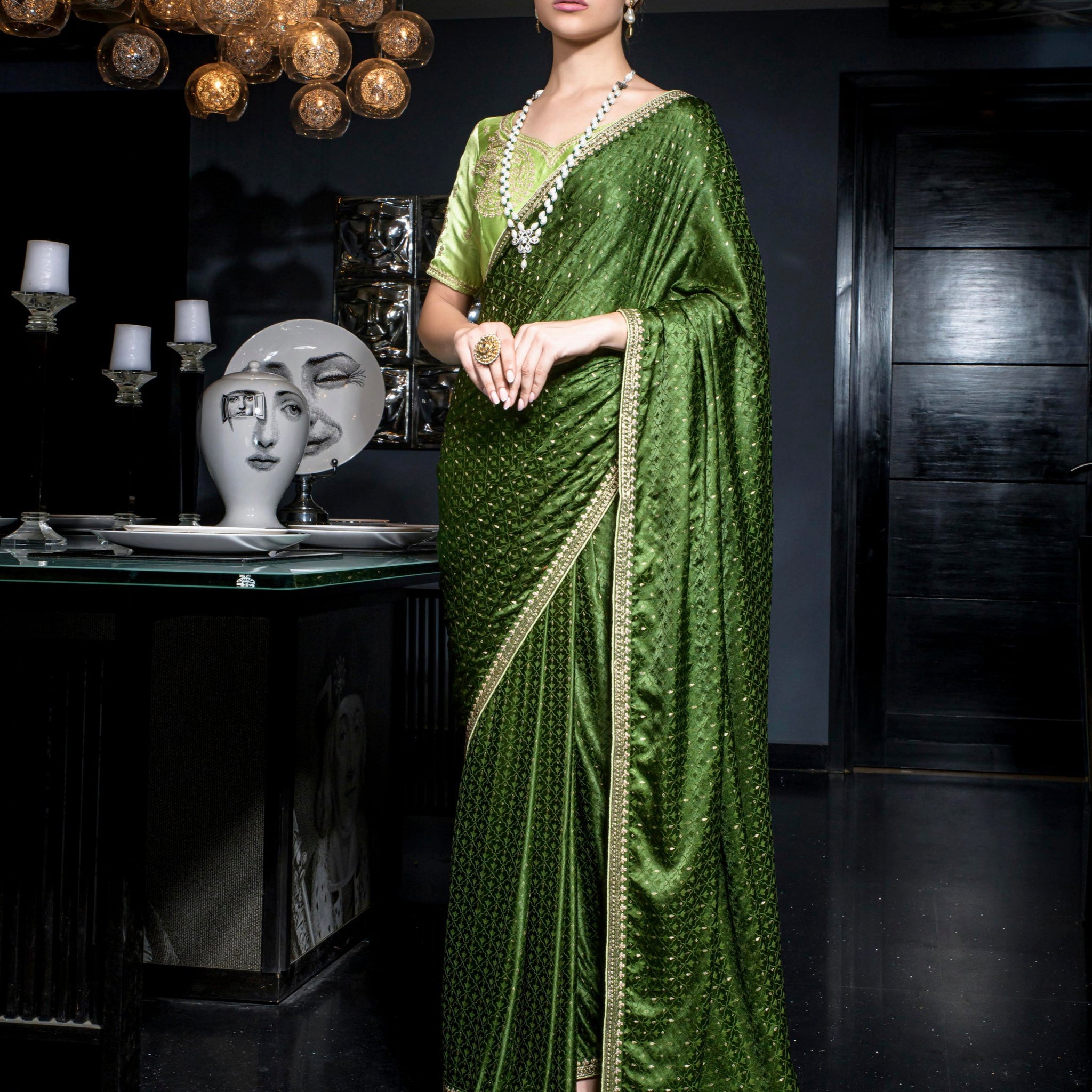 Designer Occasion Wear Latest Viscose Satin Saree