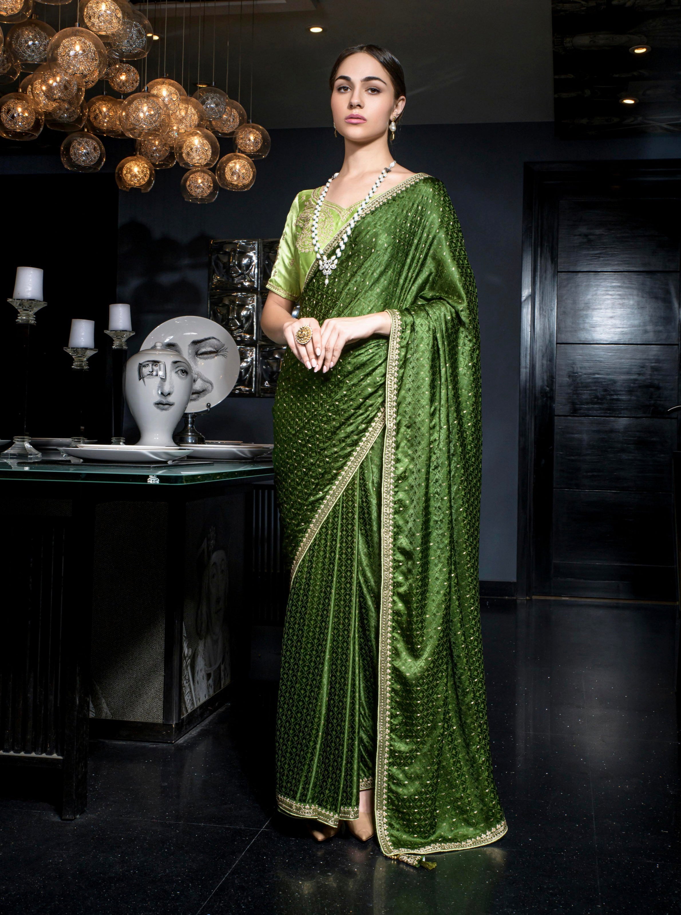 Designer Occasion Wear Latest Viscose Satin Saree
