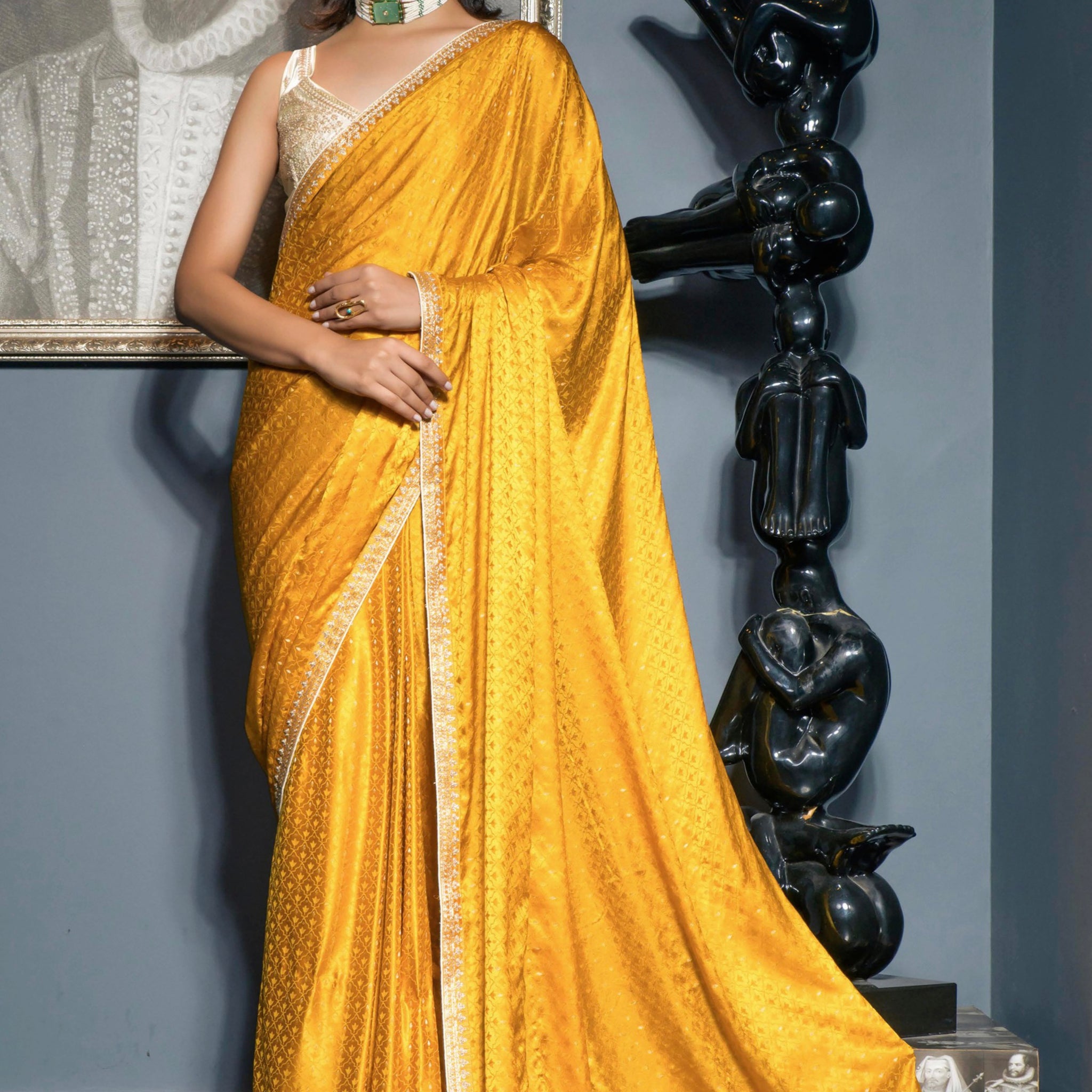 Designer Occasion Wear Latest Viscose Satin Saree