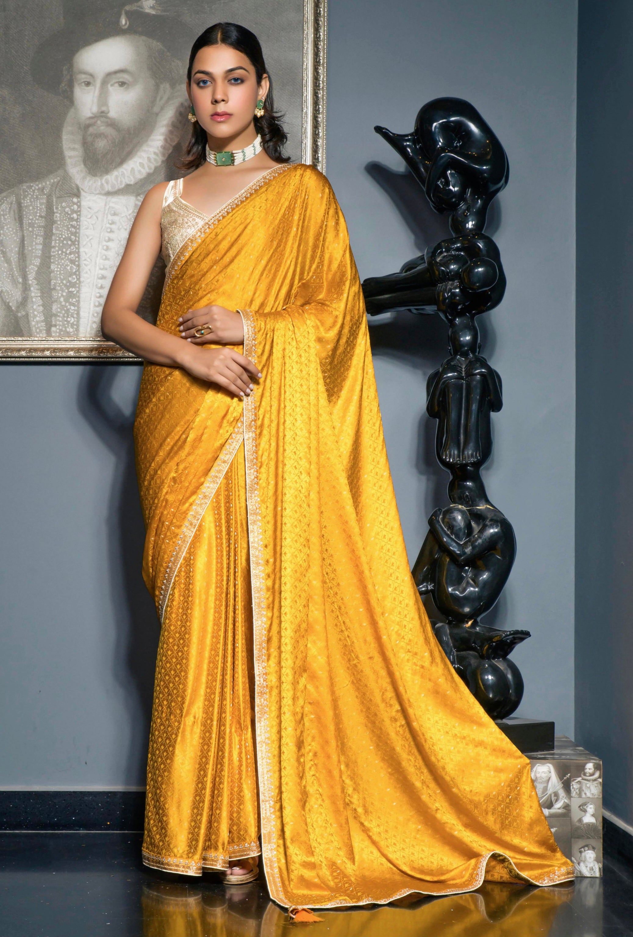 Designer Occasion Wear Latest Viscose Satin Saree