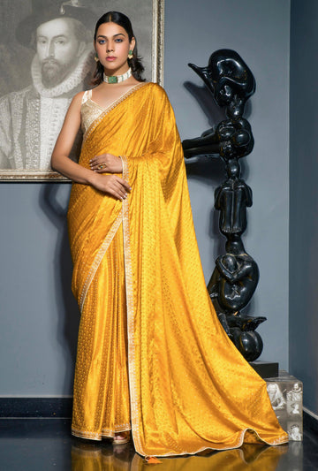 Designer Occasion Wear Latest Viscose Satin Saree