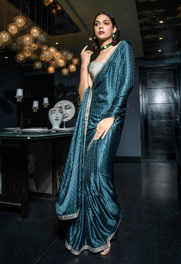 Designer Occasion Wear Latest Viscose Satin Saree