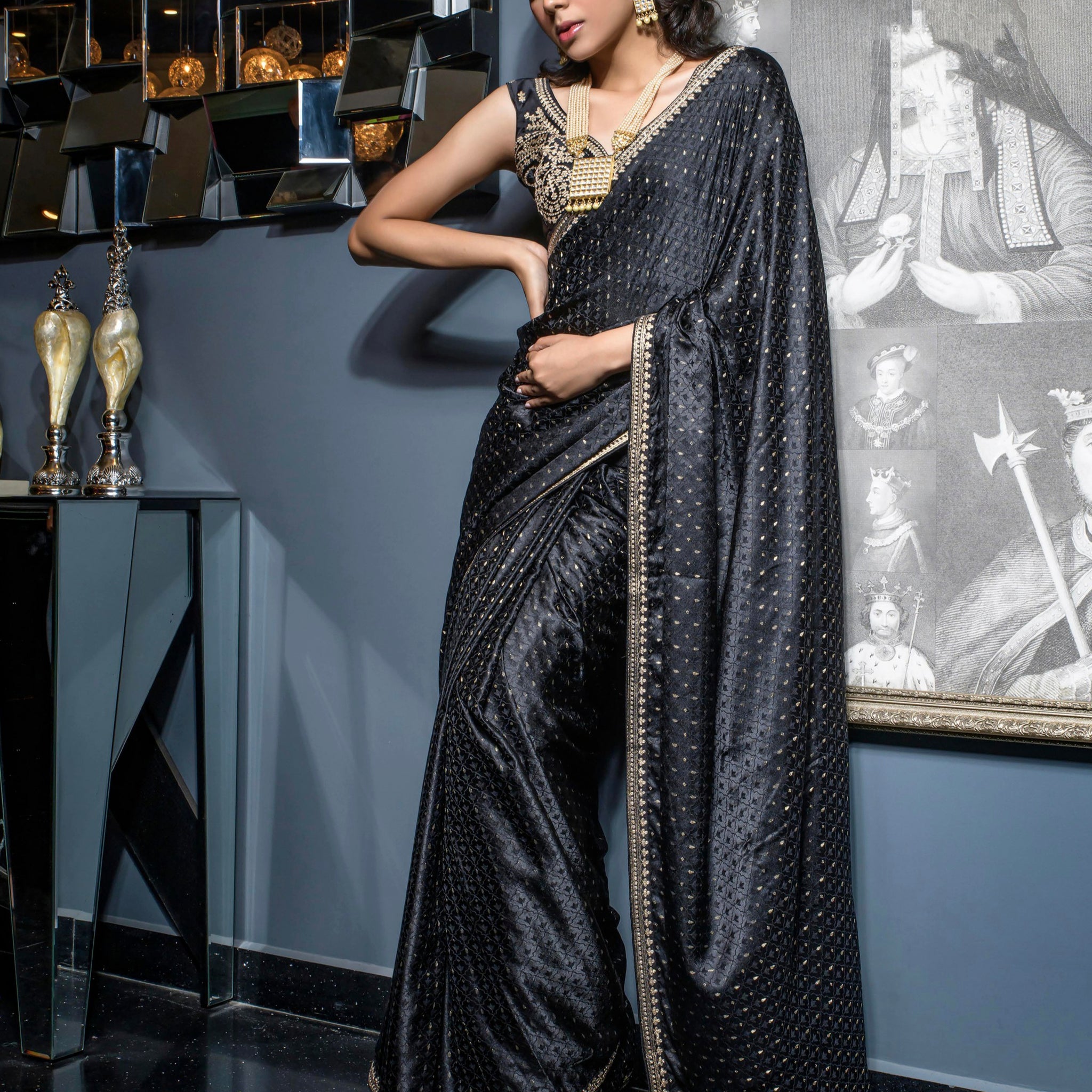 Designer Occasion Wear Latest Viscose Satin Saree