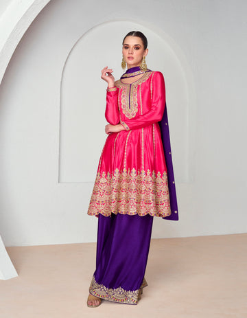 Designer Occasion Wear Latest Premium Chinnon Silk Salwar Suit